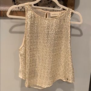 Gold sequence Abercrombie and Fitch top